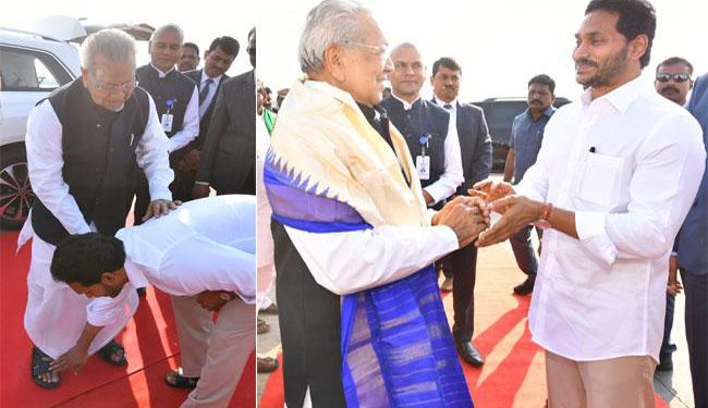 AP CM YS Jagan Send-off Governor Biswabhusan Harichandan