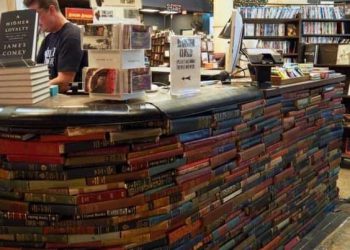 In America A view of a book shop counter…