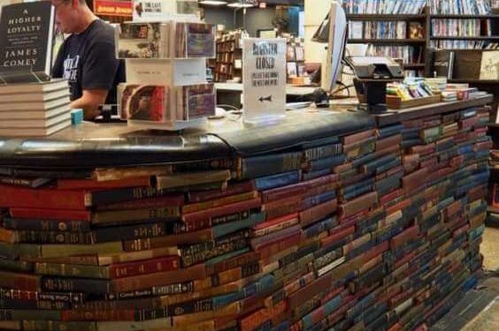 In America A view of a book shop counter…