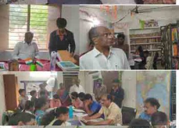Andhra Pradesh Library Parishad Chairman Mandapati Seshagiri Rao visited libraries