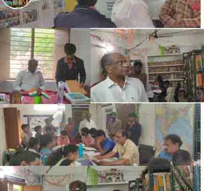 Andhra Pradesh Library Parishad Chairman Mandapati Seshagiri Rao visited libraries