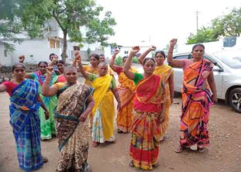 rajadhani amaravati sanitation workers protest