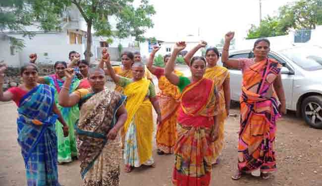 rajadhani amaravati sanitation workers protest