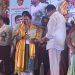Sha Salma Receiving BESTTeacher Award from Education Minister Botcha Satyanarayana