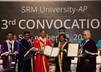 Her Excellency Dr Tamilisai Soundararajan, Hon’ble Governor of Telangana, the chief guest of the 3rd Convocation Ceremony of SRM University-AP