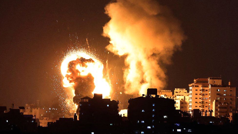 గాజా ఫై బాంబు దాడులు-bombing on gaza