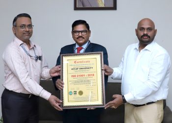 Prestigious certificates for VIT AP University-ఏ.పి విశ్వవిద్యాలయకు ప్రతిష్టాత్మకమైన సర్టిఫికెట్లు