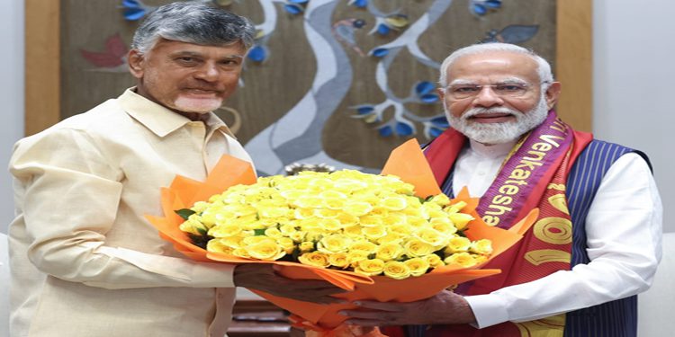 Hon Chief Minister of Andhra Pradesh Nara Chandrababu Naidu met theHonorable Prime Minister Narendra Modi