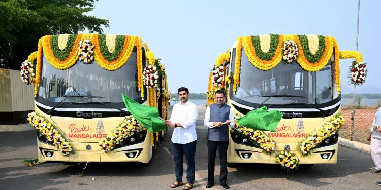 Free electrical bus services launched in Mangalagiri