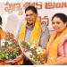 Nageswar Rao and Sudha Reddy joining BJP and exchanging pleasentaries with BJP State President D. Purandhareswari
