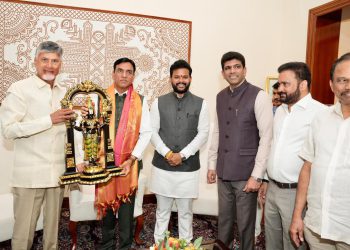 Chief Minister Chandrababu Naidu meets Union Minister for Labour and Sports Mansukh Mandaviya