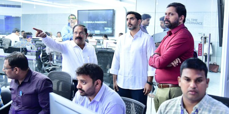 RTGS Minister Nara Lokesh directs public representatives to stay on ground as Cyclone Montha nears coast