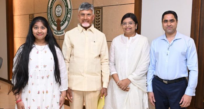 CM Chandrababu Naidu praises child singer Sadhya