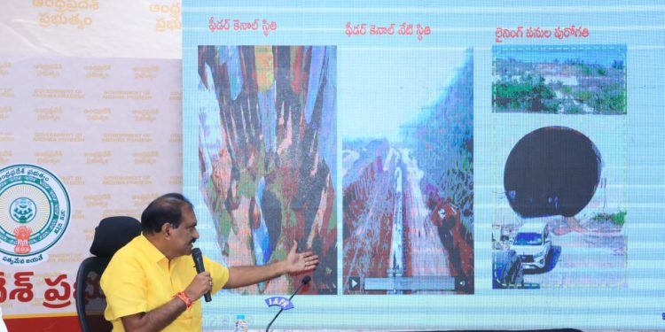 A PowerPoint presentation on the progress of the Veligonda project was given at the Amaravati Secretariat.