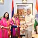 Mauritius president courteous meetup with AP CM Chandrababu Naidu