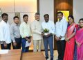 Chief Minister Chandrababu Naidu was met by Andhra Pradesh Secretariat Association president Ramakrishna
