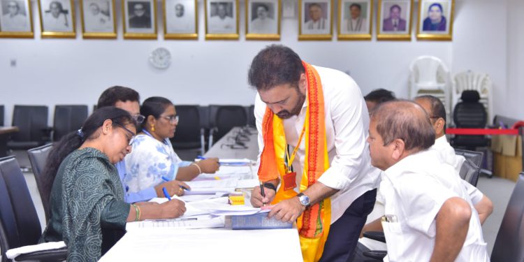 Sana Satish, Bhashyam Ramakrishna, and Chintakayala Vijay filed their nominations as Rajya Sabha MP candidates on behalf of the Telugu Desam Party
