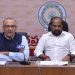విలేకర్ల సమావేశంలో మాట్లాడుతున్న మంత్రి శ్రీ సత్య కుమార్. చిత్రంలో వీర పాండియన్ సౌరబ్ గౌర్, మంతెన సత్యనారాయణ రాజు