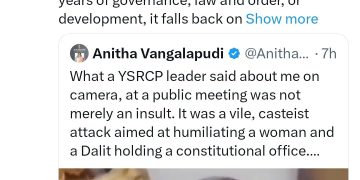 The disgraceful misogynist remarks made against Home Minister Smt. Vangalapudi Anitha Garu expose the true character of YSRCP