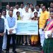 Chief Minister Chandrababu Naidu hands over Cheque towards compensation to Veligonda project displaced families
