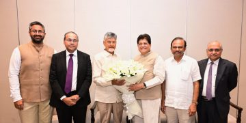 CII representatives welcomed Chief Minister Chandrababu Naidu to the curtain-raiser event for the CII Partnership Summit 2026